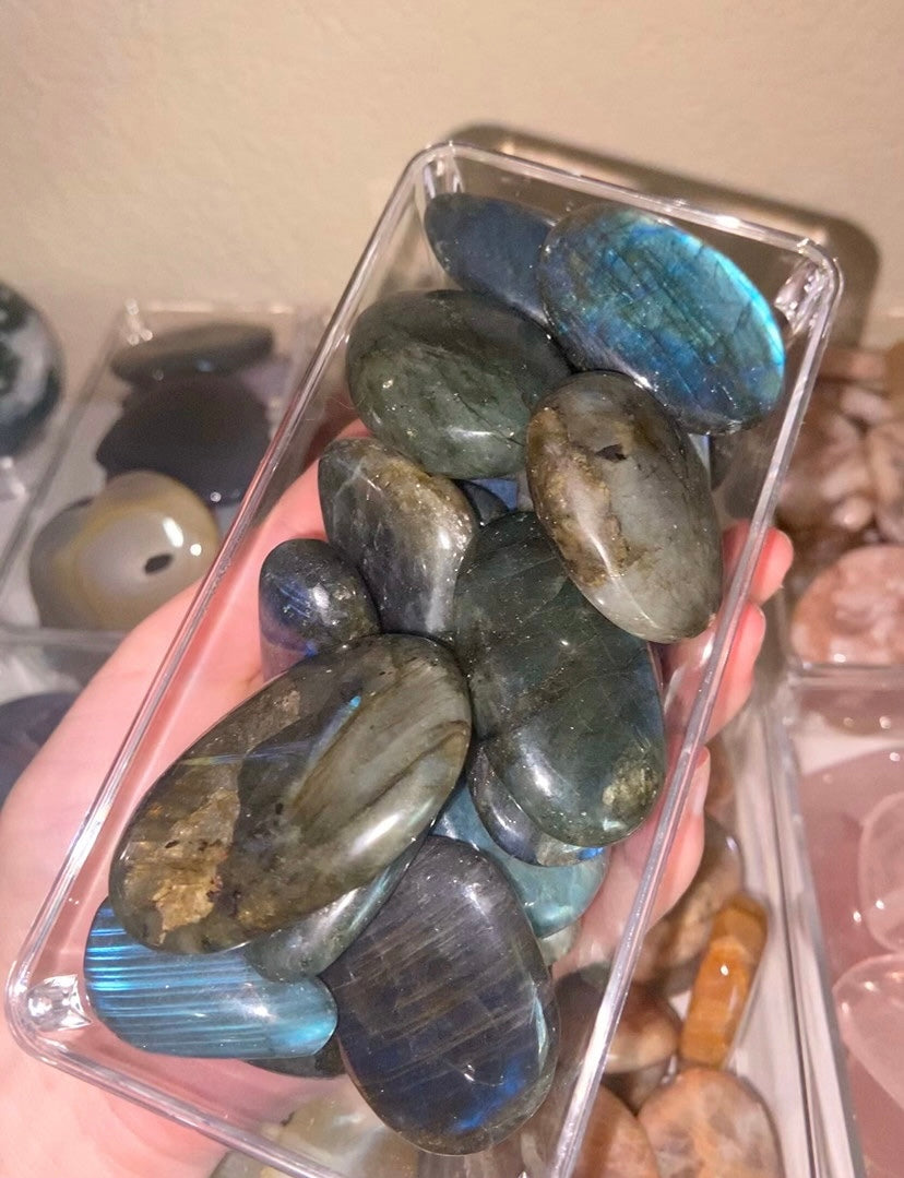 flashy labradorite flatstone