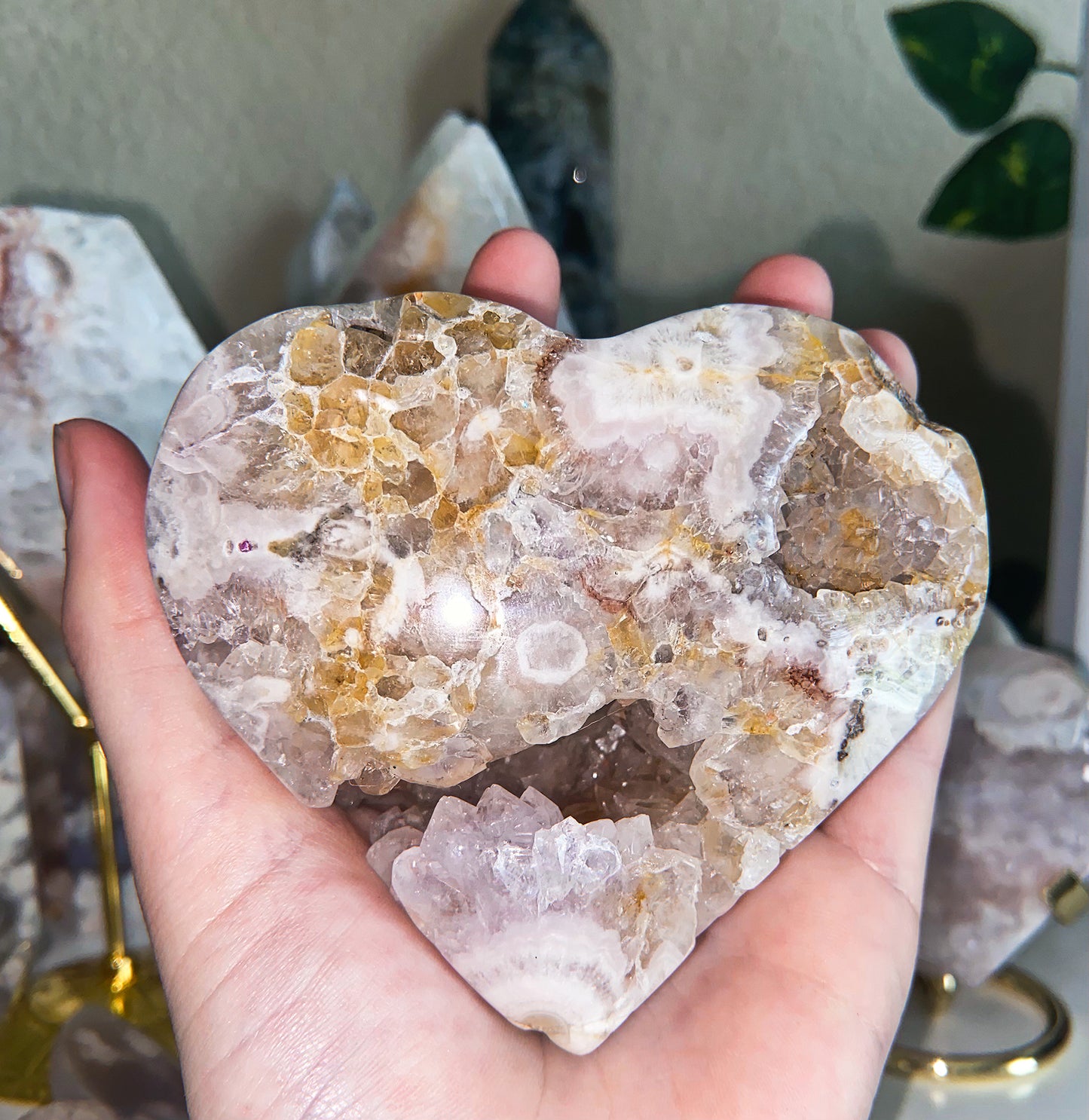 pink amethyst heart